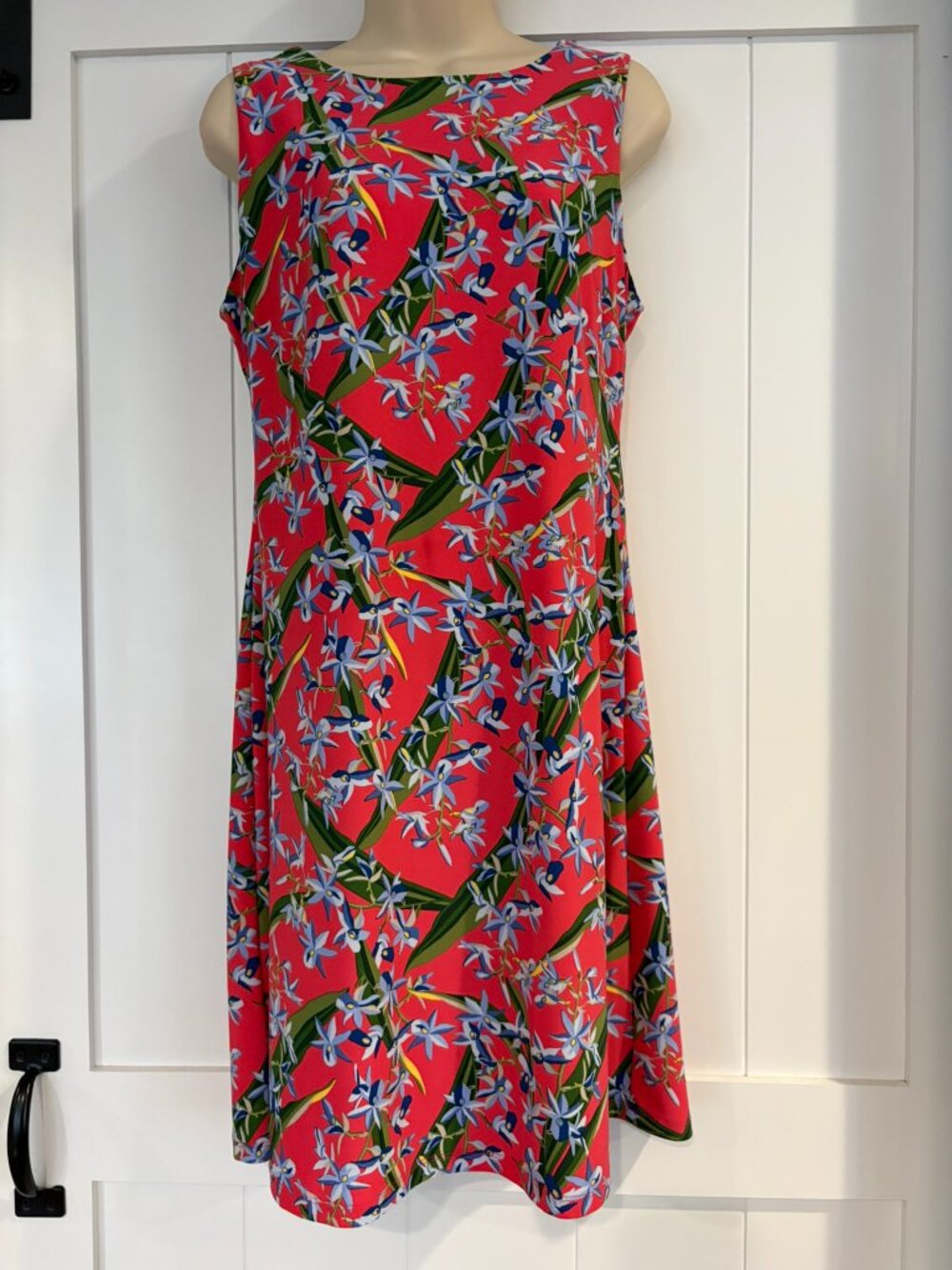 Tommy Hilfiger sleeveless red floral dress, size 8